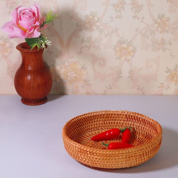 Set of 3 Rattan Round Tray