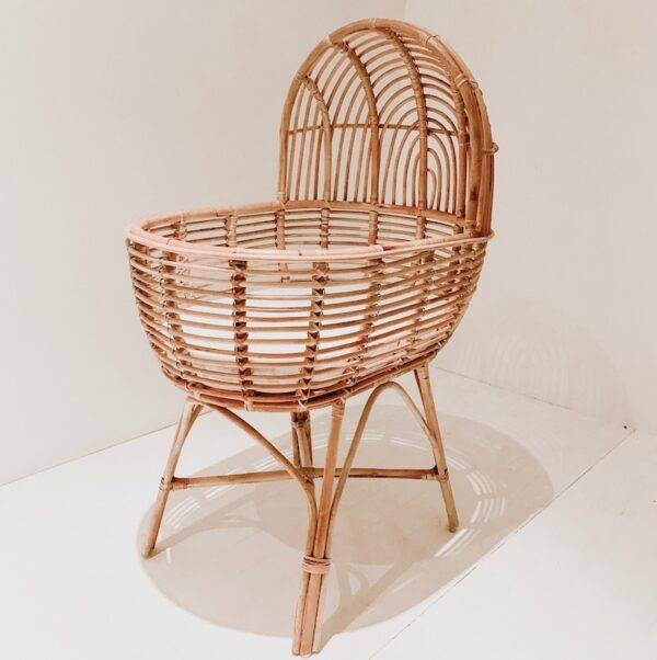 Handmade Rattan Baby Crib