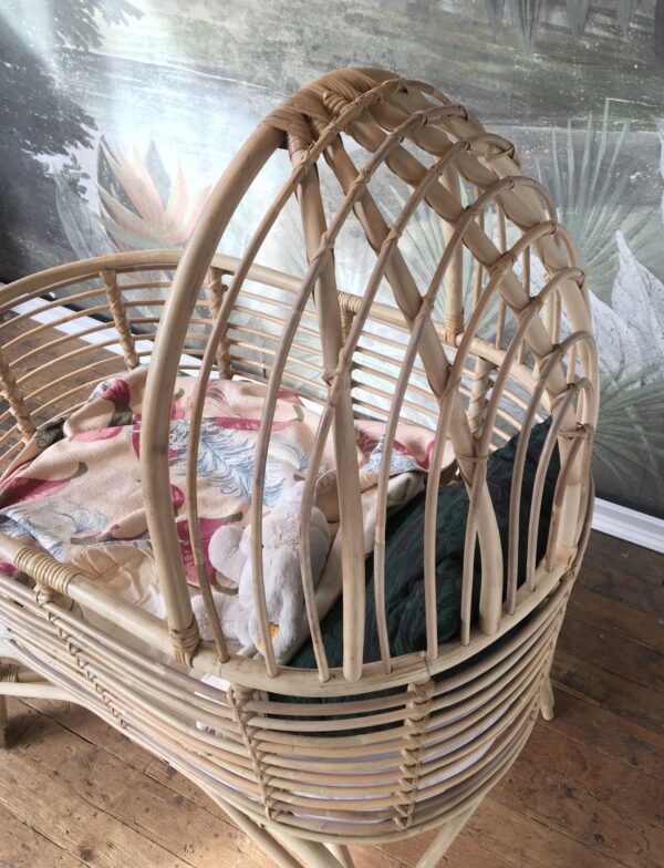 Handmade Rattan Baby Crib - Image 3