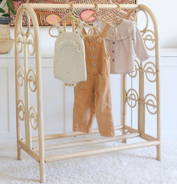 Handmade Rattan Clothing Rack - Image 2