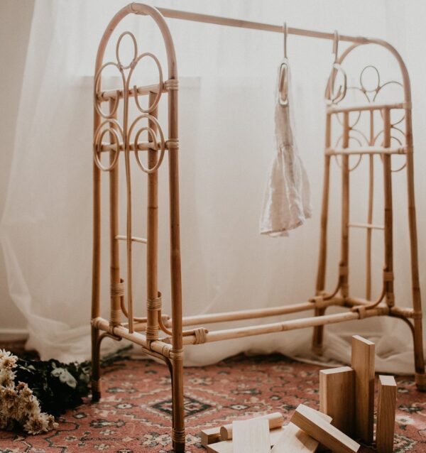 Handmade Rattan Clothing Rack - Image 3