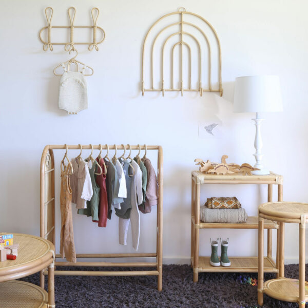 Handmade Rattan Clothing Rack - Image 6
