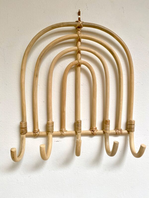 Handmade Rattan Rainbow Wall Hooks (Set of 2)