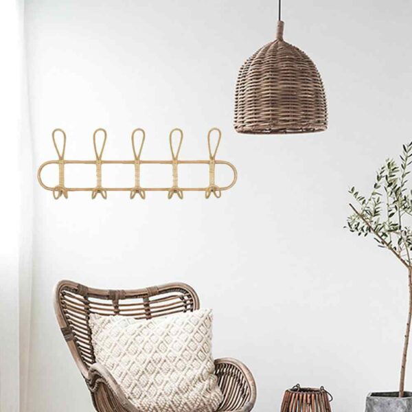 Handmade Rattan Wall Hooks (Set of 2) - Image 3