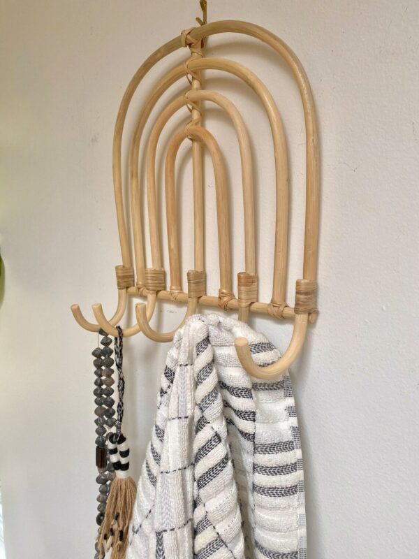 Handmade Rattan Rainbow Wall Hooks (Set of 2) - Image 4