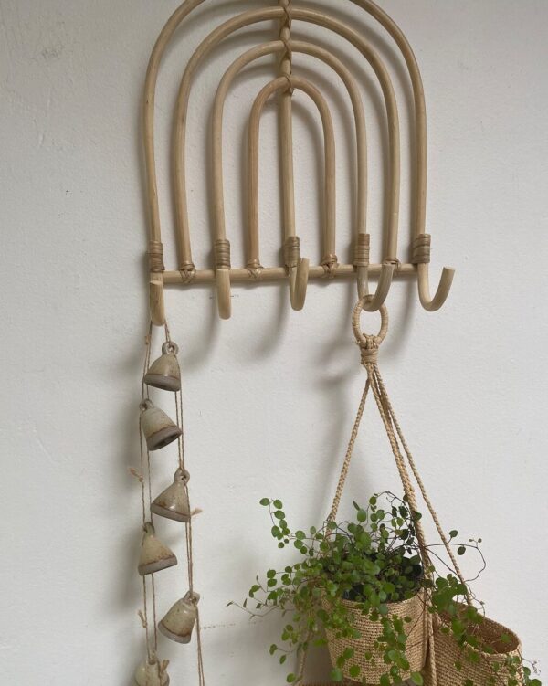Handmade Rattan Rainbow Wall Hooks (Set of 2) - Image 5