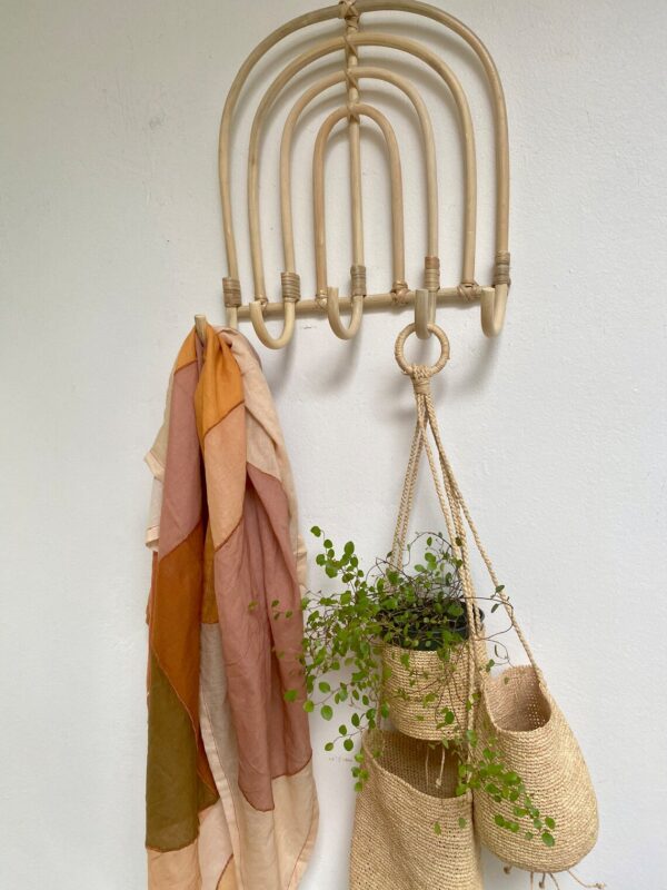 Handmade Rattan Rainbow Wall Hooks (Set of 2) - Image 7