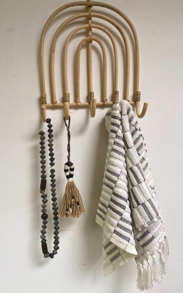 Handmade Rattan Rainbow Wall Hooks (Set of 2) - Image 9
