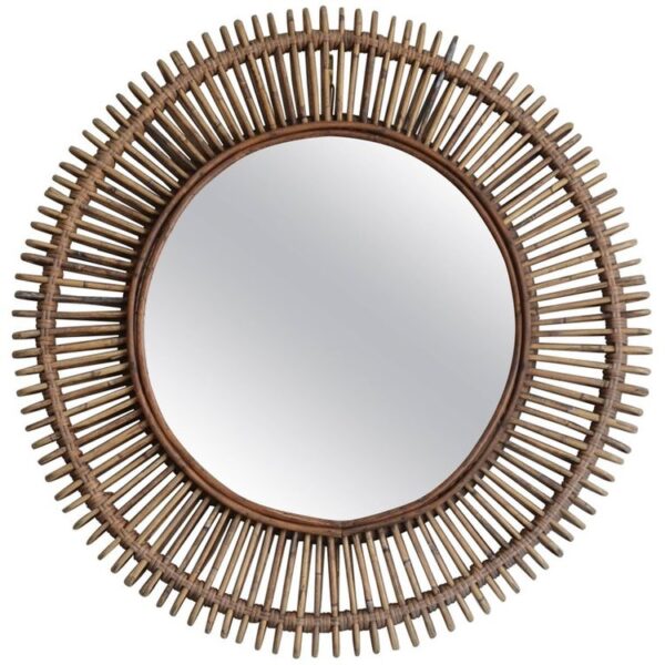 Handmade Rattan Mirror | Rattan Round Mirror - Image 2