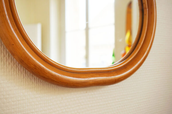 Handmade Rattan Mirror | Rattan Apple Mirror - Image 2