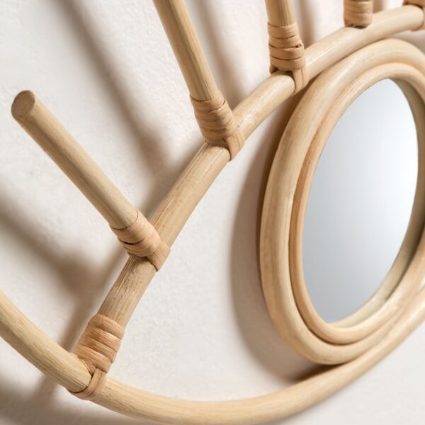 Handmade Rattan Mirror | Rattan Eye Mirror - Image 2