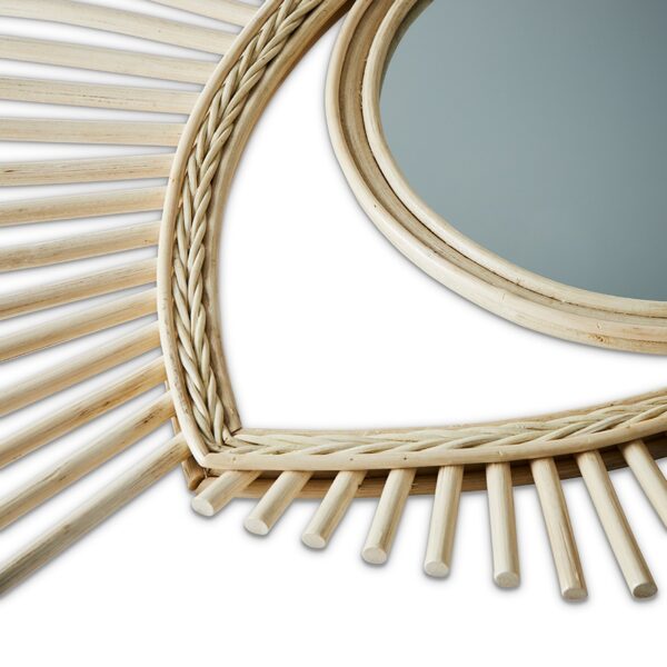 Handmade Rattan Mirror | Rattan Eye Mirror - Image 2