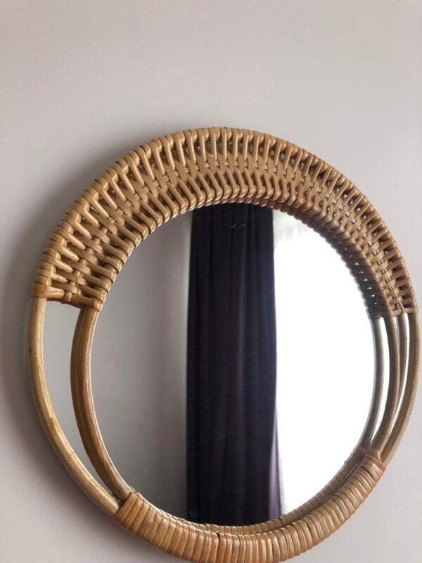 Handmade Rattan Mirror | Rattan Round Mirror - Image 2