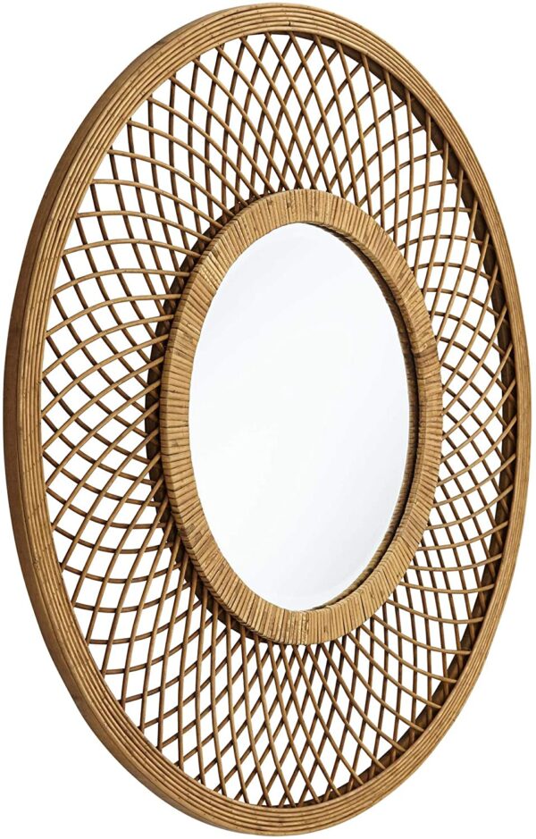 Handmade Rattan Mirror | Rattan Round Mirror - Image 3