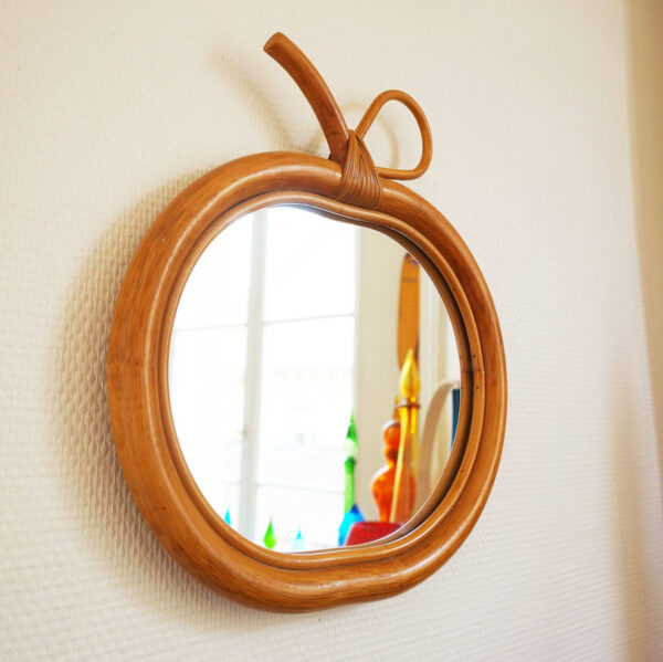 Handmade Rattan Mirror | Rattan Apple Mirror - Image 3