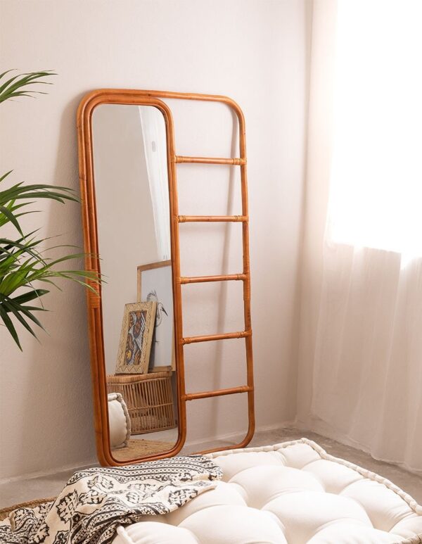 Handmade Rattan Mirror | Rattan Rectangle Mirror - Image 3