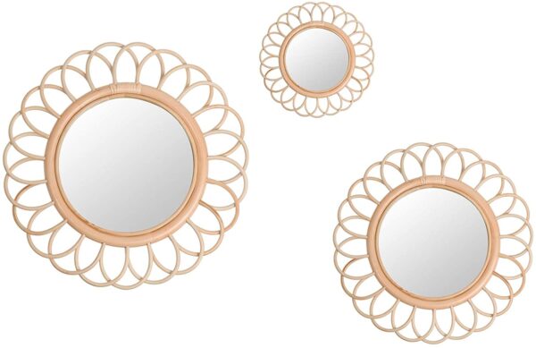 Handmade Rattan Mirror | Rattan Round Mirror - Image 3