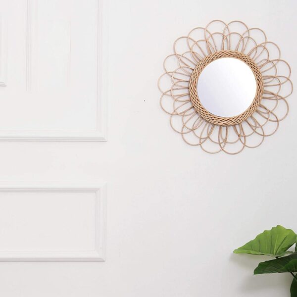 Handmade Rattan Mirror | Rattan Round Mirror - Image 3