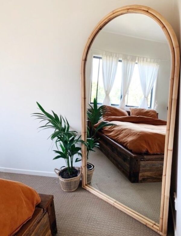Handmade Rattan Mirror | Rattan Arch Mirror - Image 4