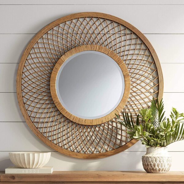 Handmade Rattan Mirror | Rattan Round Mirror - Image 4