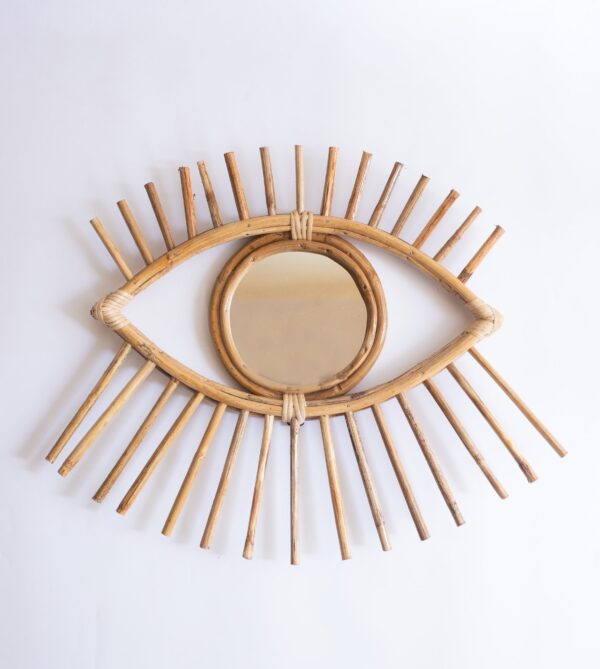 Handmade Rattan Mirror | Rattan Eye Mirror - Image 7