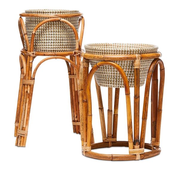 Handmade Rattan Plant Stand | Rattan Planter - Image 2