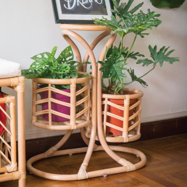 Handmade Rattan Plant Stand | Rattan Planter - Image 3