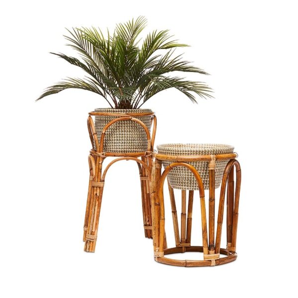 Handmade Rattan Plant Stand | Rattan Planter - Image 3