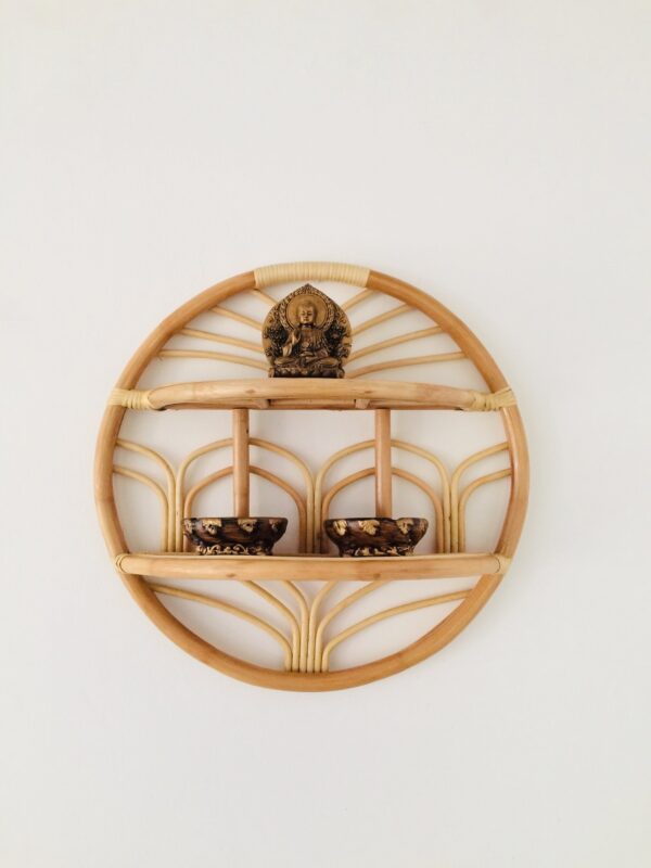 Handmade Rattan Wall Rack | Rattan Wall shelf - Image 2