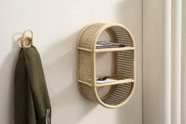 Handmade Rattan Wall Rack | Rattan Wall shelf - Image 2