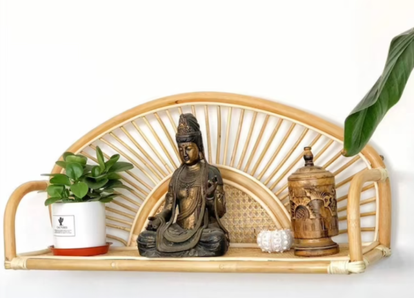Handmade Rattan Wall Rack | Rattan Wall shelf - Image 4