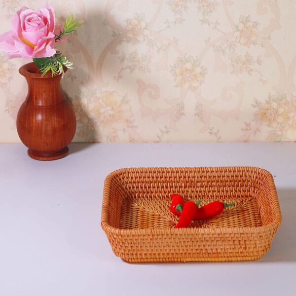 Set of 3 Rattan Rectangular Tray