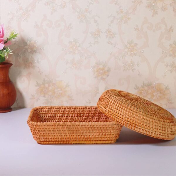 Set of 3 Rattan Rectangular Tray - Image 2