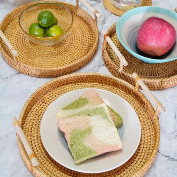 Set of 3 Rattan Round Tray - Image 6
