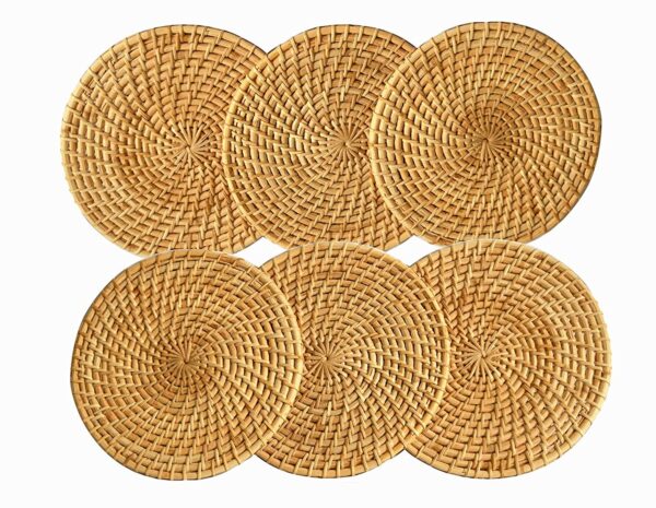 Set of 6 Handmade Rattan Coaster - Image 8
