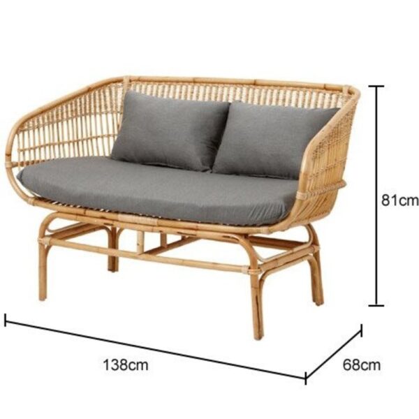 Handmade Rattan Sofa - Image 2