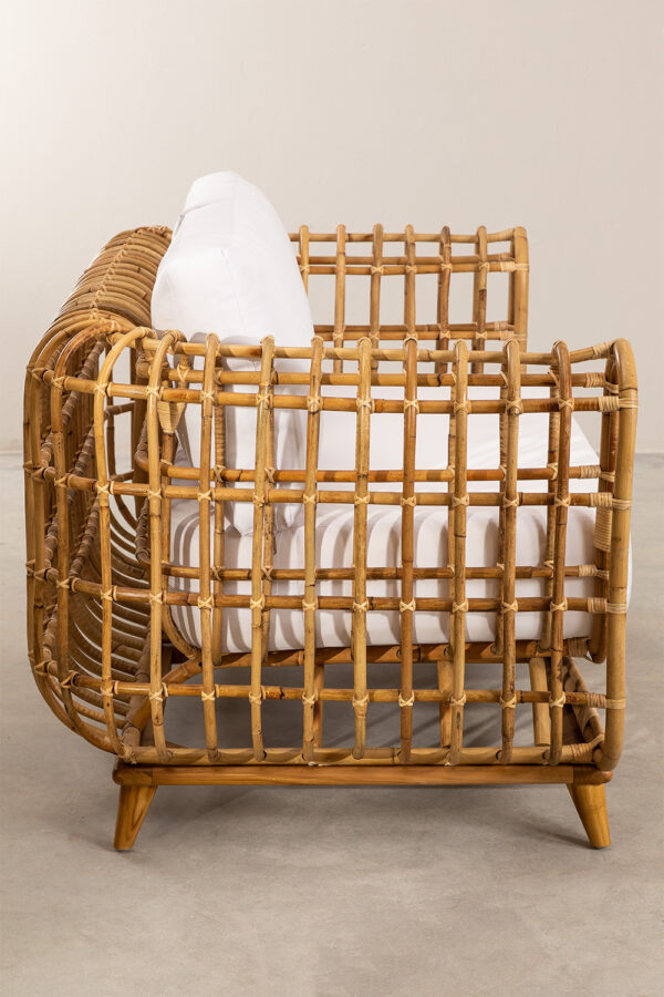 Handmade Rattan Sofa and Clothing Rack - Image 3