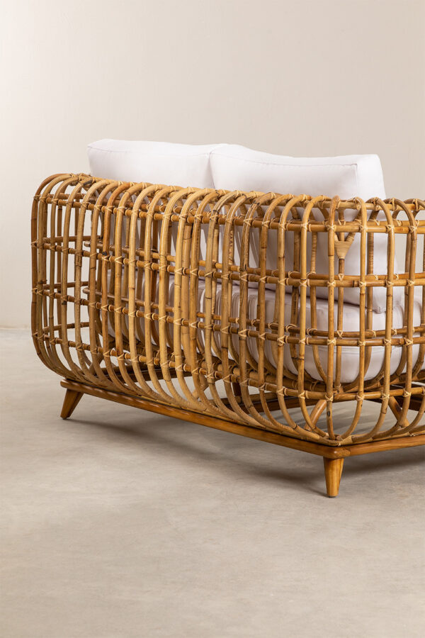 Handmade Rattan Sofa and Clothing Rack - Image 4