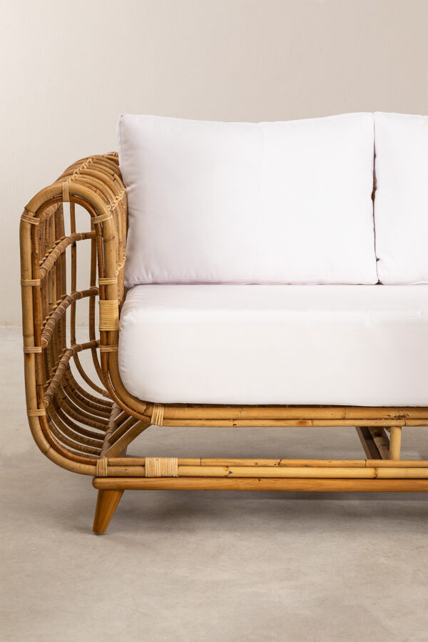 Handmade Rattan Sofa and Clothing Rack - Image 5