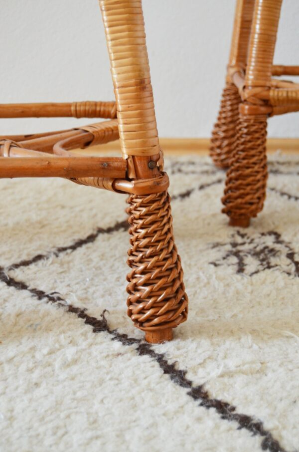 Handmade Rattan Stool - Image 2