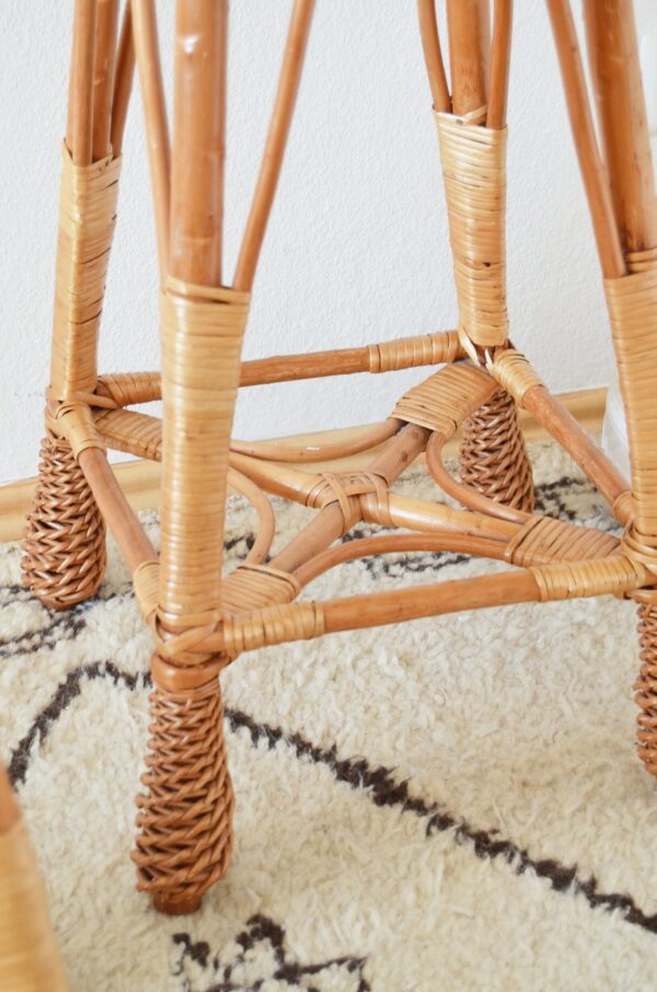 Handmade Rattan Stool - Image 3