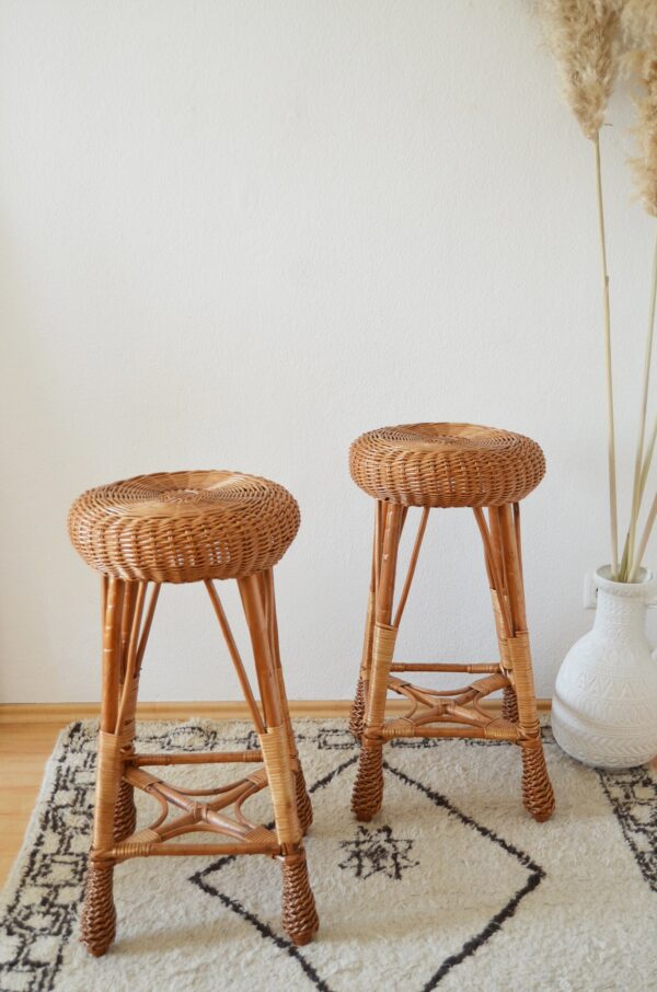 Handmade Rattan Stool - Image 5