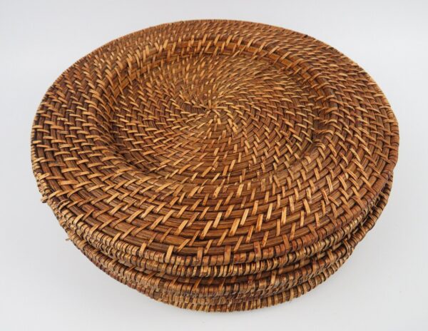 Set of 3 Rattan Round Tray - Image 2