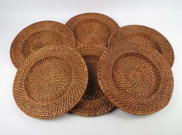 Set of 3 Rattan Round Tray - Image 4