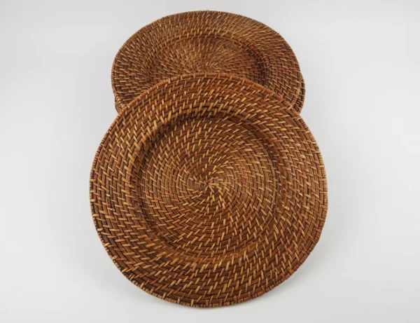 Set of 3 Rattan Round Tray