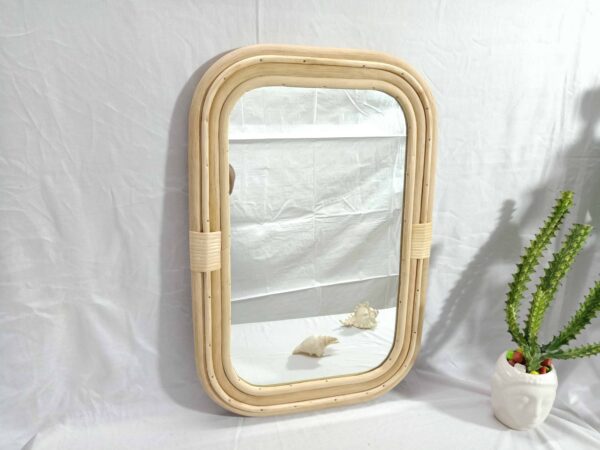Handmade Rattan Mirror | Rattan Rectangle Mirror - Image 3