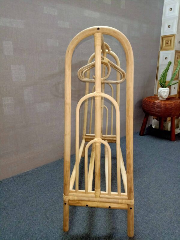 Handmade Rattan Clothing Rack and 20 Hangers - Image 6