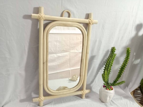 Handmade Rattan Mirror | Rattan Rectangle Mirror - Image 3