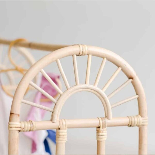 Rattan Clothing Rack with Hangers - Image 2