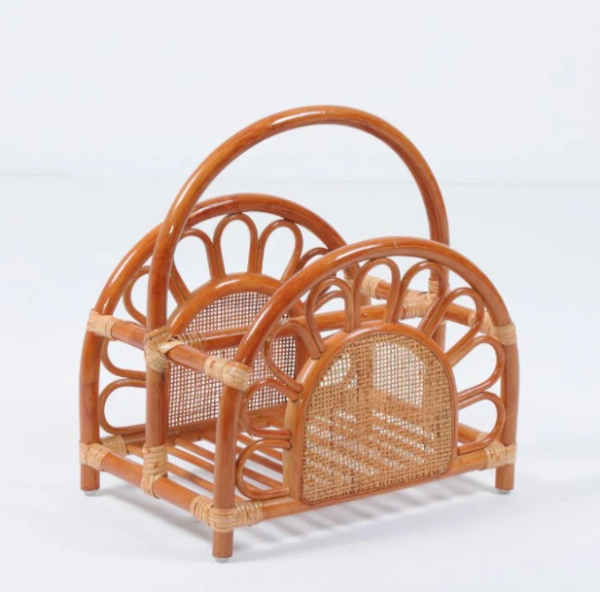 Handmade Rattan Magazine Rack - Image 2